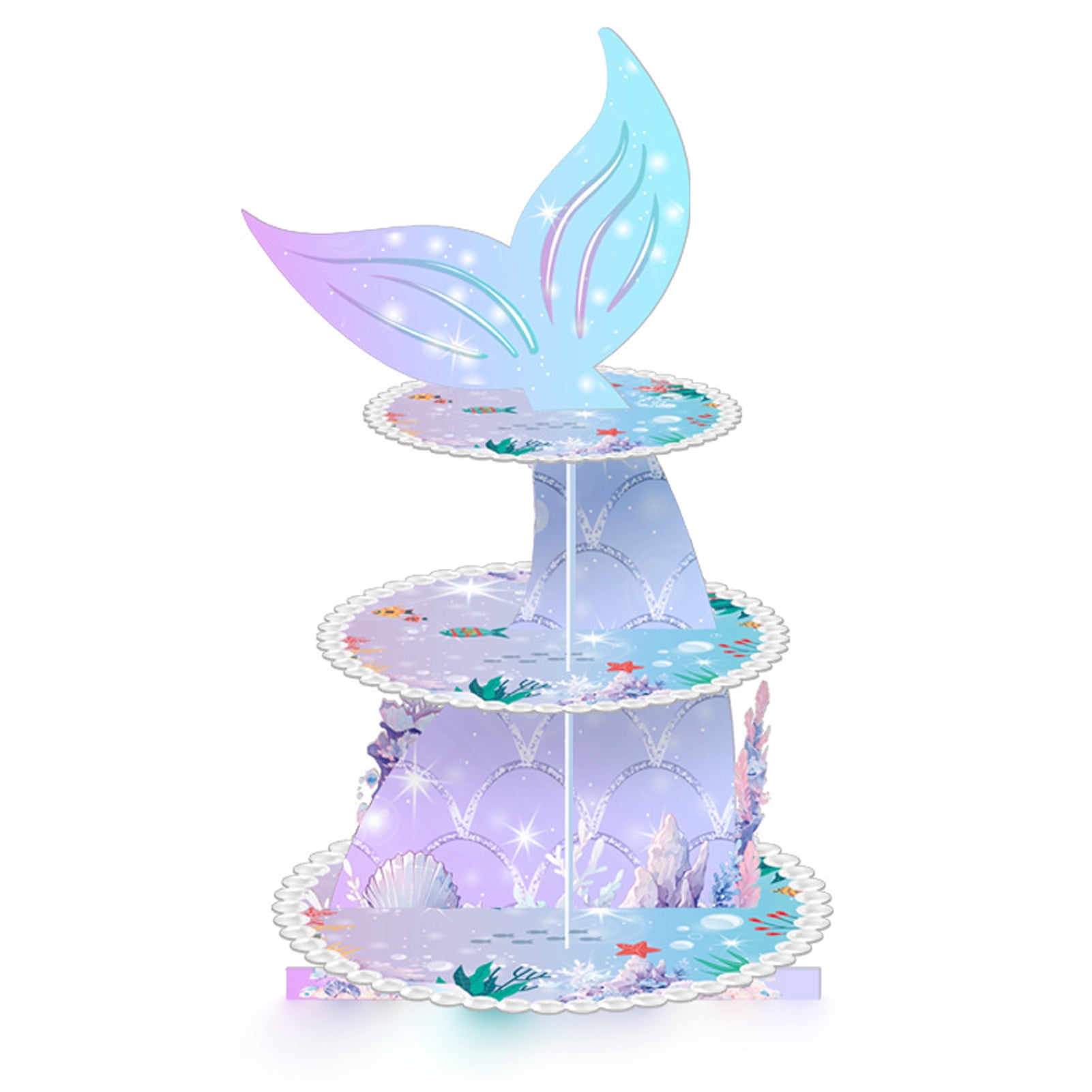 Little Mermaid Cupcake Stand 3 Tier Tower Easy Installation Sturdy