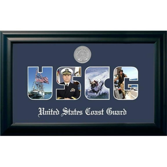 Campus Images CGSS002S Patriot Frames Coast Guard Collage Satin Black Photo Frame with Silver Medallion
