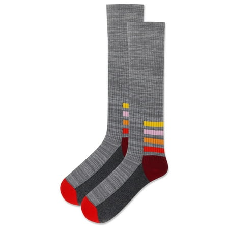 

HotSox Women s Random Feed Ankle Stripe Compression Knee High Socks 1 Pair Grey Heather Women s 9-11 Shoe