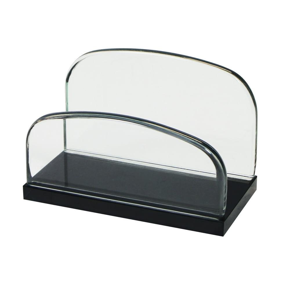 Storex Executive Business Card Holder,Glass (Case of 4)