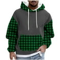 thumbnail image 2 of Mens Big & Tall Hoodies Fleece Lined Sweatshirts Plus Size M-4X Long Sleeve Pullover Plaid Printed Thermal Warm Hoodie Tops with Front Pocket, 2 of 5