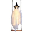 thumbnail image 2 of LOWLHOME 6 FT Halloween Hanging Swing Ghost Decor, Spooky Halloween Ghost Decor Outdoor, LED Lights & Remote Control and Rope Adjustable, Halloween Decor for Tree Porch Yard, 2 of 8