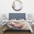 thumbnail image 3 of Designart "Poppy Flowers in Pink and Gold Glamour I" Floral & Botanical Bedding Covert Set - Poppy Pink Floral Bed Set With 2 Shams, 3 of 6