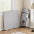 thumbnail image 4 of Folding Portable Card Table and Foldable Chair Set of 5, Pu Upholstered Foldable Chairs and Table With Metal Frame, Folding Table and Chair Suitable for Dining Room, Living Room, Office, Camping-Grey, 4 of 8