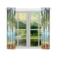 thumbnail image 3 of MYPOP Tropical Beach with Coconut Palm Trees Window Curtain Kitchen Curtain 26x39 inches (Two Pieces), 3 of 3