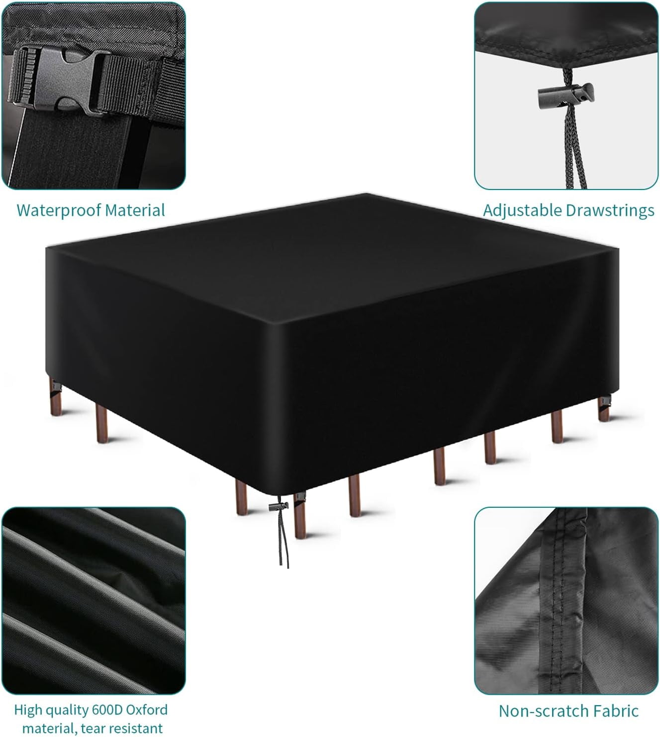 LCOGD Patio Furniture Cover,Outdoor Furniture Covers Waterproof General Purpose, Outdoor Sofa Sets Covers Heavy Duty Windproof Anti-UV67 Lx37 Wx27.5 H