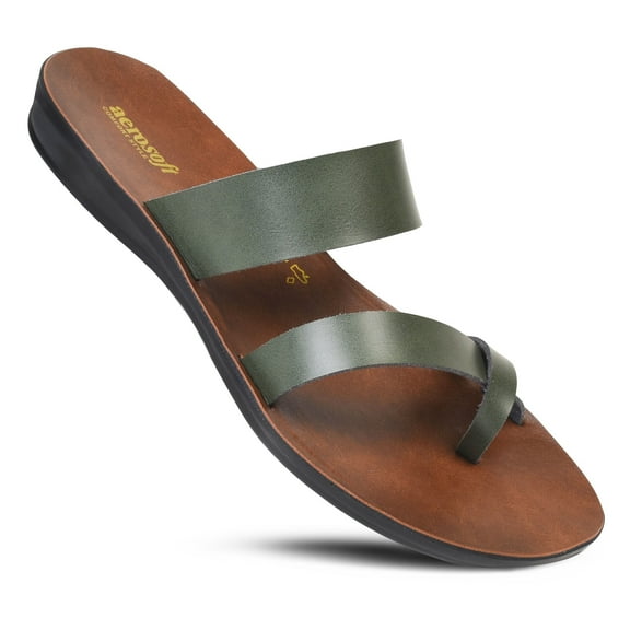 Aerosoft Violet Women’s Flat Thong Flip-Flop Sandals – Comfortable Lightweight Summer Slide Sandals