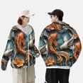 thumbnail image 4 of Vsdgher Sweat à Capuche Imprimé Poisson Coloré Koi pour Hommes Femmes, Manches Longues Protection Solaire Pêche pour Course Natation-Moyen, 4 of 7