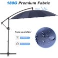 thumbnail image 4 of SUNBURY 10 FT Round Cantilever Patio Umbrella with Cross Base, 4 of 13