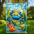 thumbnail image 2 of Garden Flag painted glass blue crab garden flag, 12x18 inches, double-sided 2D design, a colorful seaside style garden flag, is very suitable for summer outdoor decoration, applicable to courtyards,, 2 of 6