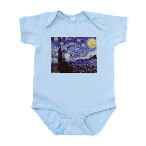CafePress - Van Gogh Starry Night Body Suit - Baby Light Bodysuit, Size Newborn - 24 Months
