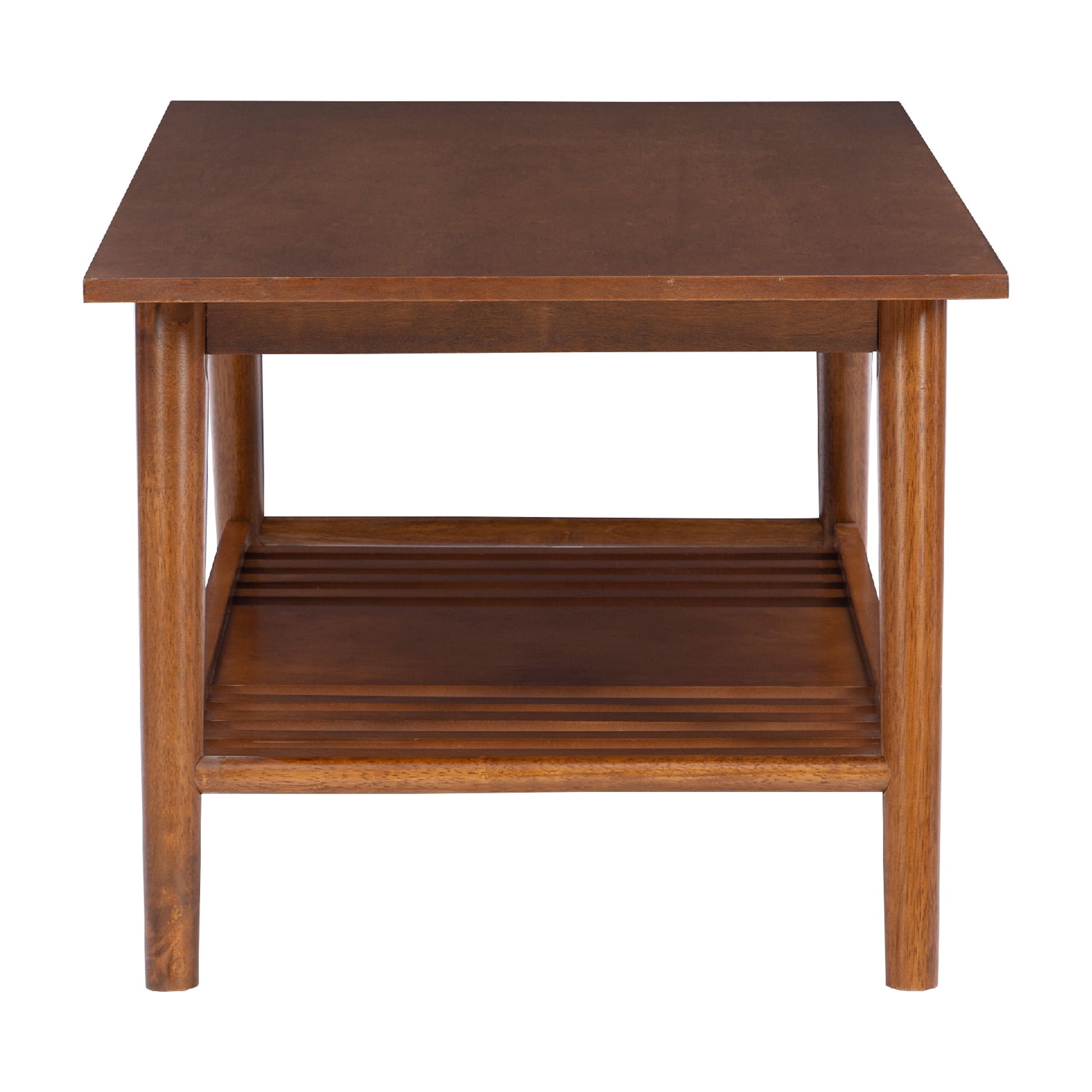 Linon Ashville Mid-Century Coffee Table with Shelf, Walnut