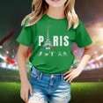 thumbnail image 2 of WEAIXIMIUNG Chemise à Phrase Enfants 2024 Thème France Mode Imprimé Manches Courtes Col Rond T-Shirt Hauts 3-4 Ans, 2 of 4