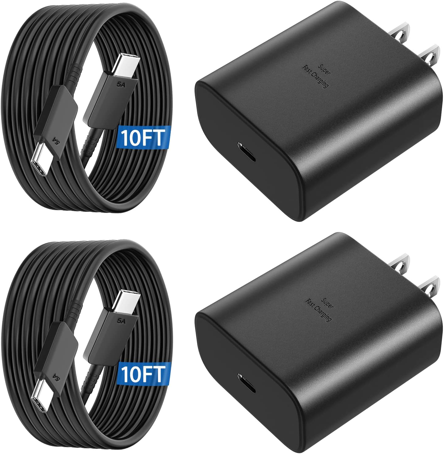 USB C Fast Charger 45W Compatible for Samsung Super Fast Charger Type C Android Phone Charger Block with 10FT Type C Charging Cable Compatible for Samsung Galaxy S26/S25/S24 Ultra/S24/S23/S22