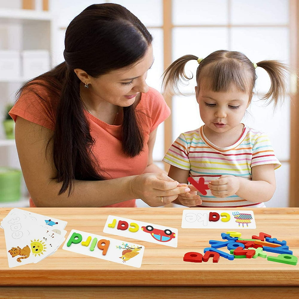 See Spell Learning Toys,Wooden Alphabet Letter ABC,Sight Words|Flash ...