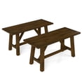 thumbnail image 1 of Costway 2 PCS Dining Bench Farmhouse Shoe Bench Entryway Seat with Rubber Wood Frame, 1 of 9