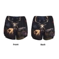 thumbnail image 6 of Uemuo Regal Stag In Forest Pattern Women's Athletic Shorts High Waisted Running Shorts with Liner Pockets Gym Elastic Workout Shorts-Small, 6 of 9