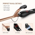 thumbnail image 4 of Rizador fino de cerámica de 9 mm, varita rizadora de barril pequeño de 3/8 de pulgada para cabello largo y corto, pantalla LCD con 9 ajustes de calor, incluye guante (dorado), 4 of 5