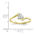 thumbnail image 2 of 10k Yellow Gold and Rhodium Cubic Zirconia Heart Ring - Size 7.00, 2 of 2