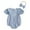Blue, variant on Cute Infant Girl Outfits Summer Newborn Girls Short Sleeve Romper with Headband Baby Jumpsuit Spring Clothes (Pink 3 Months)