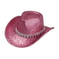 thumbnail image 5 of Segolike Western Cowboy Hat Retro Cowgirl Hat for Role Playing Festival Pink, 5 of 8
