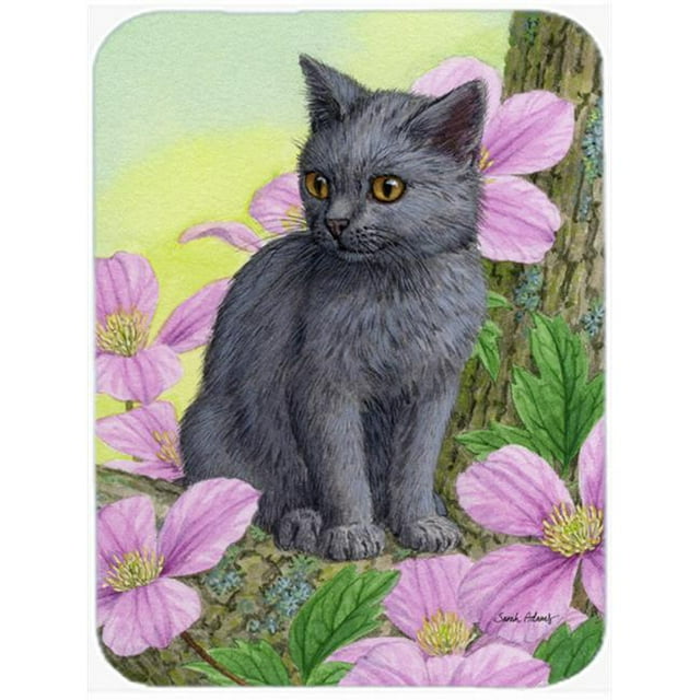 Carolines Treasures ASA2165LCB Chartruex Kitten Glass Cutting Board- Large