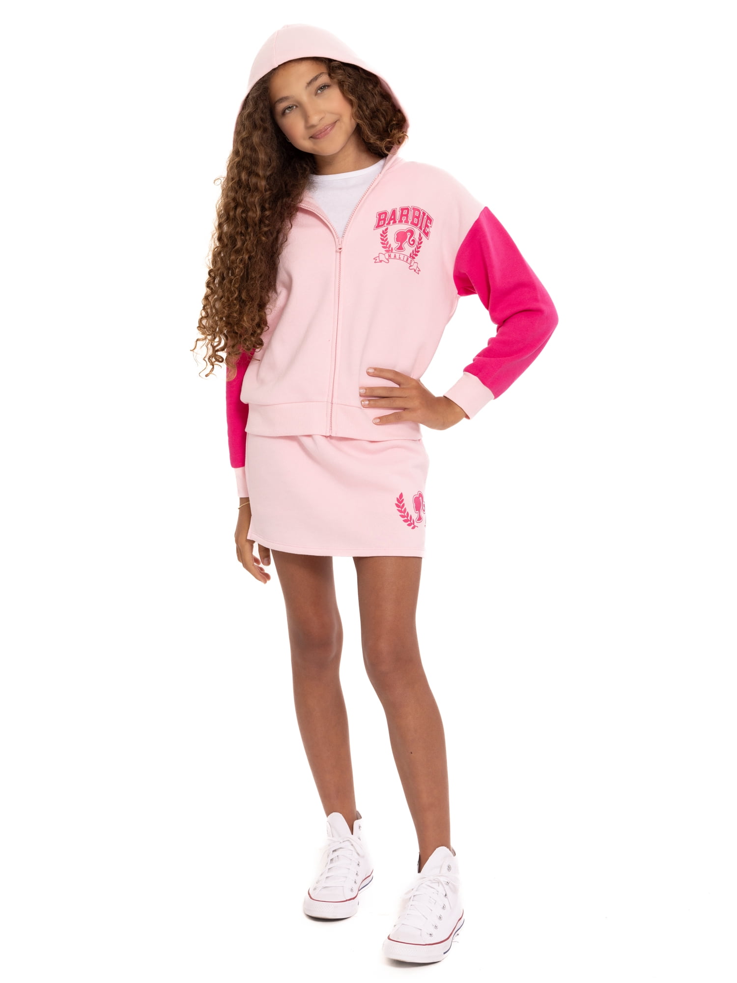 Barbie Girls Graphic Full Zip Hooded Sweatshirt, Sizes 4-16