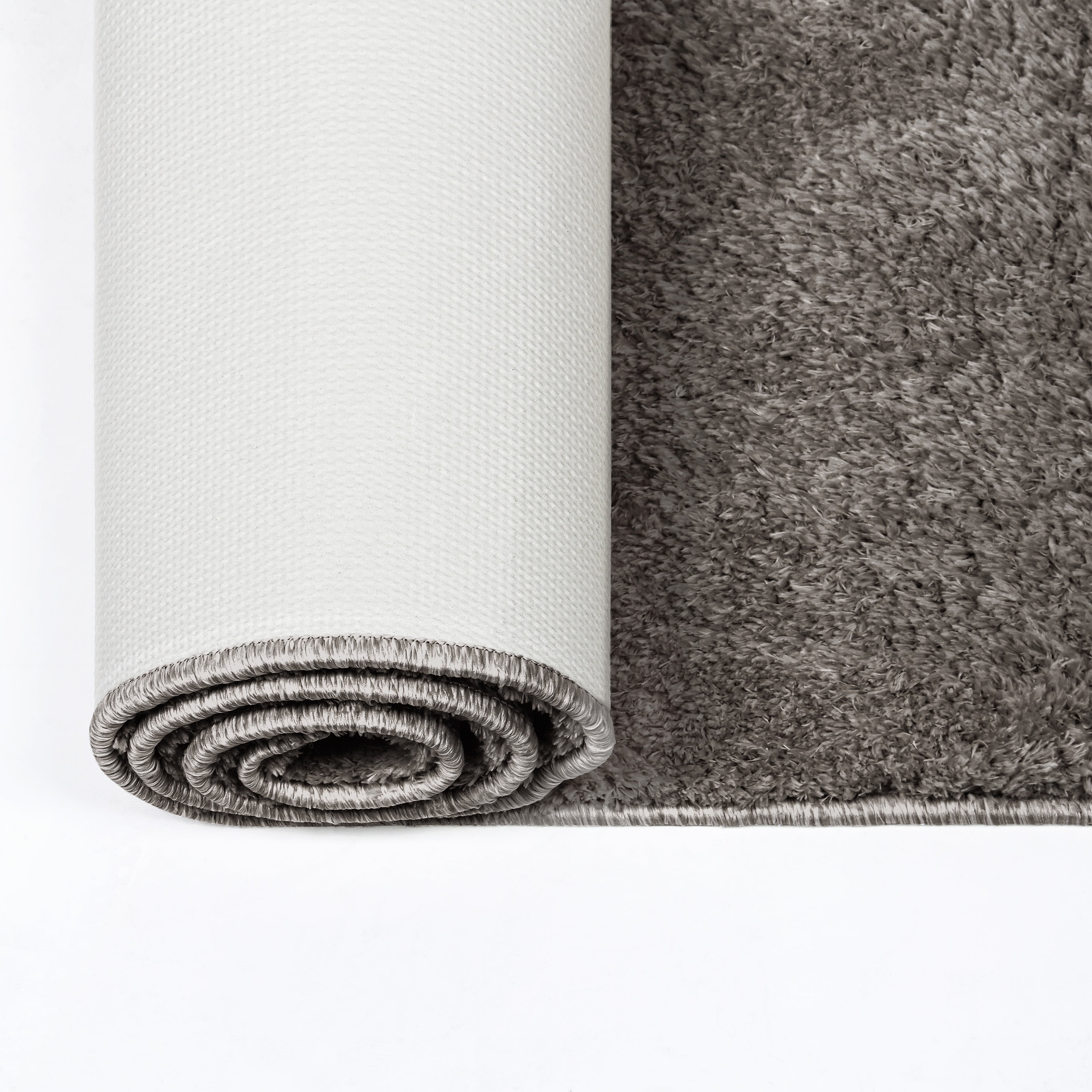 Mainstays Microfiber Plush Shag Area Rug, Taupe, 5' x 7', Living Room