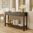 thumbnail image 3 of Aiho Console Table with 3 Drawers, Wood Entryway Table with Storage Shelf, Sofa Tables Narrow Long for Living Room, Entryway, Hallway, Foyer - Retro, 3 of 9