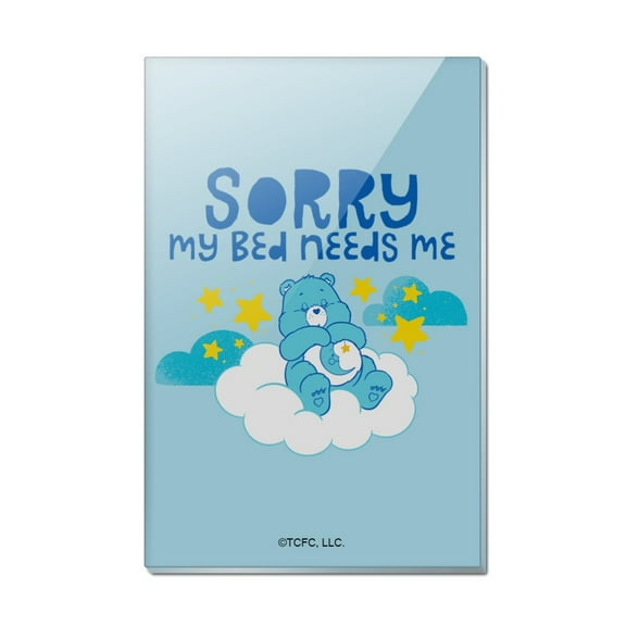 Care Bears Bedtime Bear My Bed Needs Me Rectangle Acrylic Fridge Refrigerator Magnet