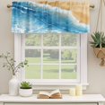 thumbnail image 2 of Blue Beach Coastal Curtain Valances for Windows, Kitchen Valance Window Treatments Panel 2 Pack, Ocean Summer Seaside Nautical Rod Pocket Short Curtains for Bathroom Bedroom 60 x 18 Inch, 2 of 8