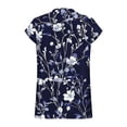 thumbnail image 4 of Women Boho Floral Shirts Fashion V-Neck Cap Short Sleeve Tunic Tops Loose Comfy Casual Tees Shirt Pullover T-Shirt 2026, 4 of 5