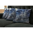 thumbnail image 5 of Ambesonne Fantasy Throw Pillow Cover 4 Pack, Island Castle Full Moon, 16", Dark Blue Grey White, 5 of 5