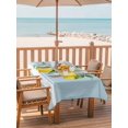 thumbnail image 2 of Outdoor Tablecloth with Umbrella Hole for Patio/Picnic/Party/Camping, Summer Lemons Waterproof Table Cloth Rectangle Table Cover Washable, Light Blue Striped Farmhouse Tropical Fruits (60"x 120"), 2 of 9