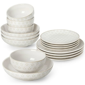 Pfaltzgraff Christmas Day 24 Piece Porcelain Dinnerware Set White