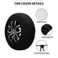 thumbnail image 2 of Salouo Flower Leaves Print Spare Tire Cover 14-17 inch Spare Tire Protector Universal Tough Tire Wheel Cover for Trailer SUV and Truck-14 inch, 2 of 6