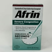 Afrin 12 Hour Severe Congestion Maximum Strength Nasal Spray, 0.5oz, 5-Pack