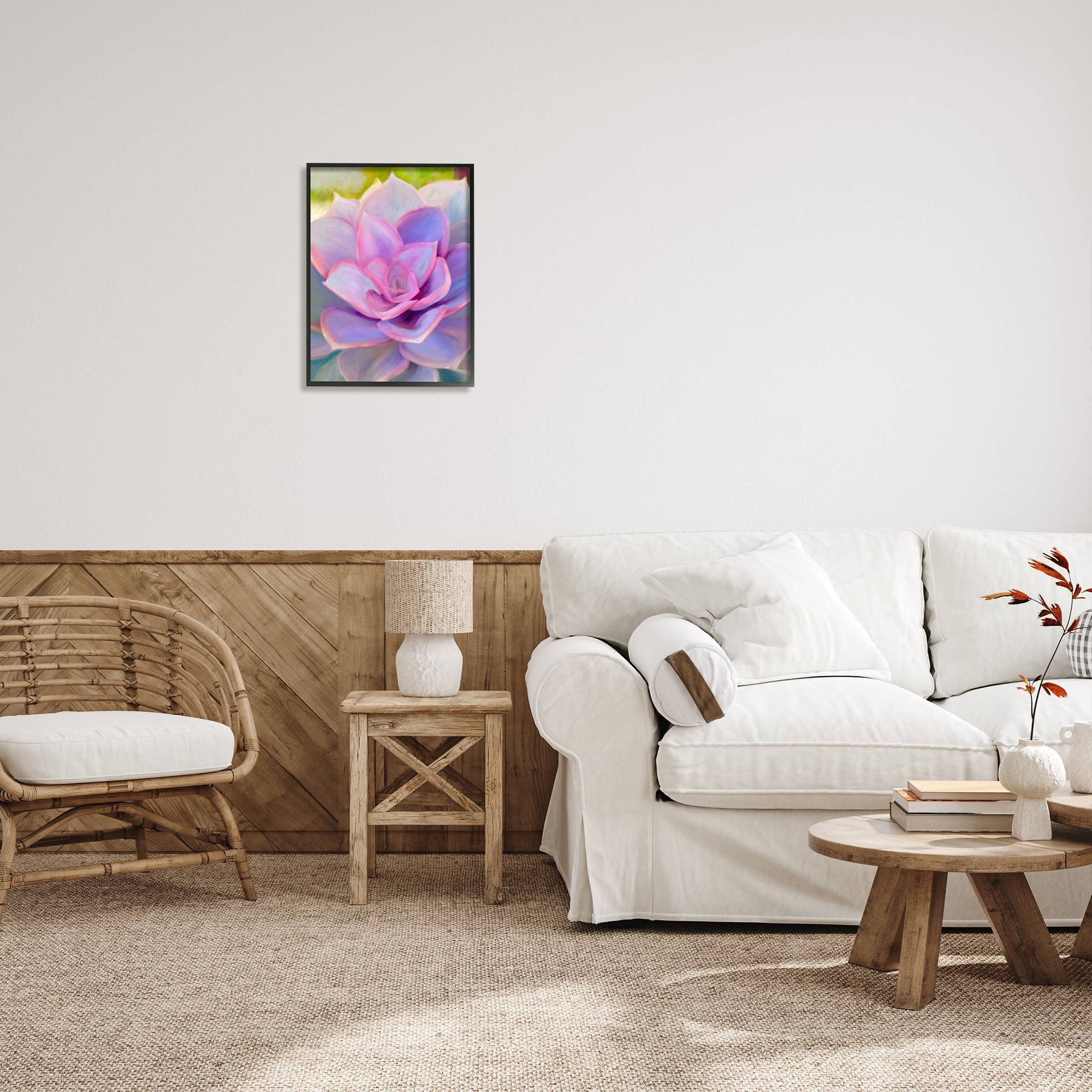 Stupell Industries Purple Plant Leaves Botanical & Floral Painting Black Framed Art Print Wall Art, 16 x 20