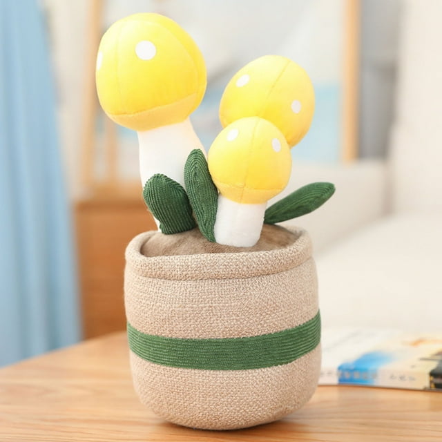 Juguete de simulación de hongos en maceta, muñeca, planta, decoración de interiores, muñecas, rompecabezas, juego