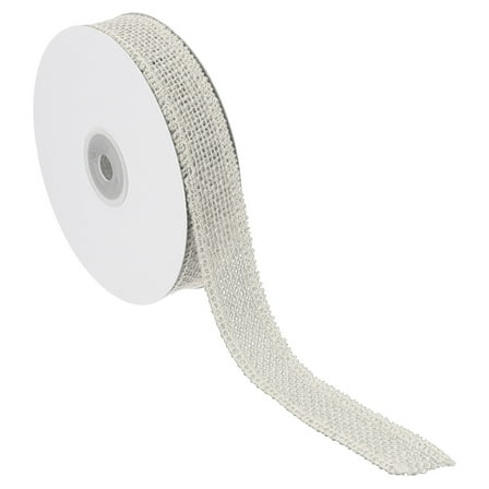 Uxcell 1 Inch Wide 10 Yards Burlap Ribbon, Natural Jute Fabric Crafts Roll Gift Wrapping White
