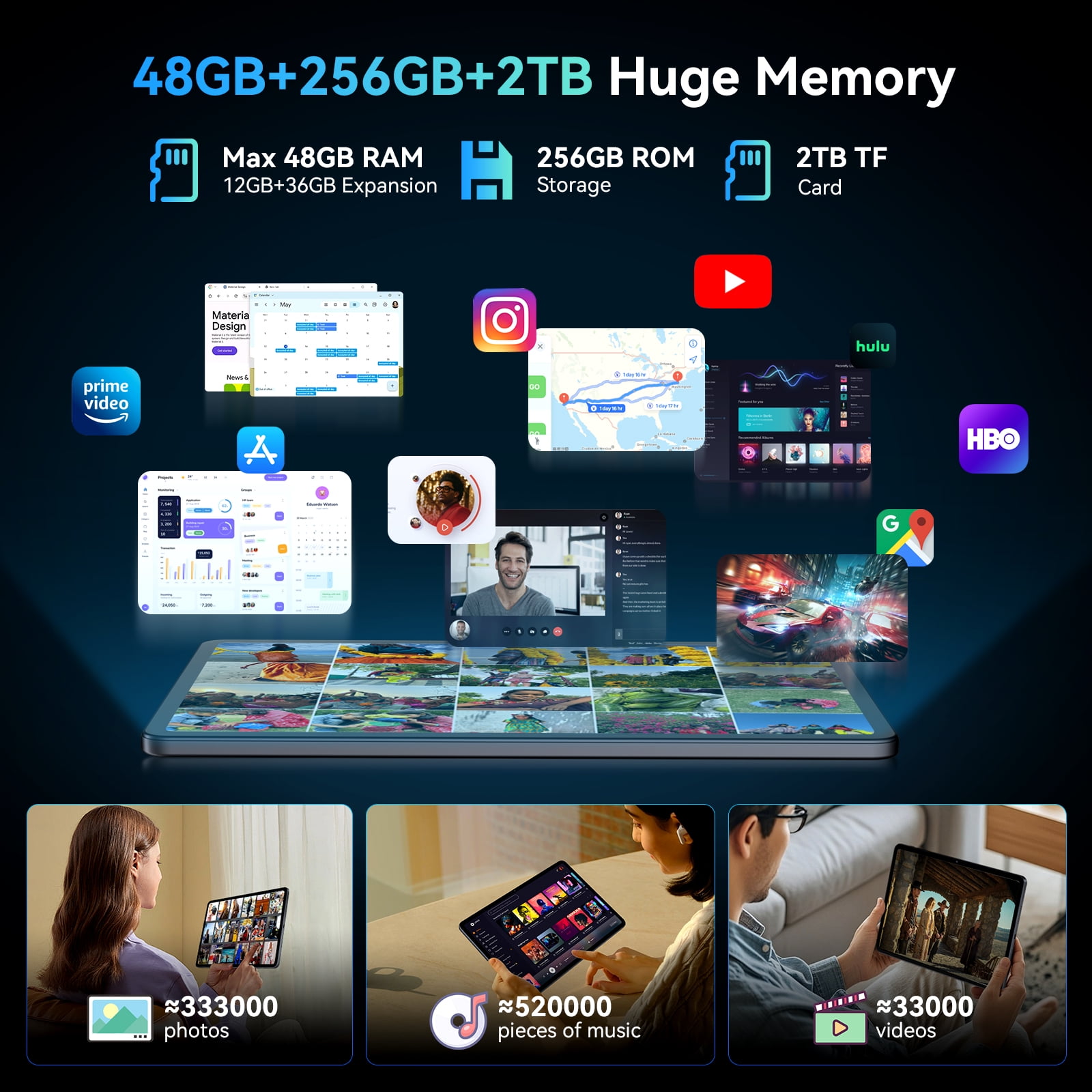 Blackview TABWEE T60 AI Tablet Android 16, 12" FHD IPS Display, 48GB RAM 256GB ROM, Expandable to 2TB, Gemini AI, Octa-Core T7280, 16MP Camera, 10000mAh Battery, 2-in-1 with Keyboard, Mouse & Stylus