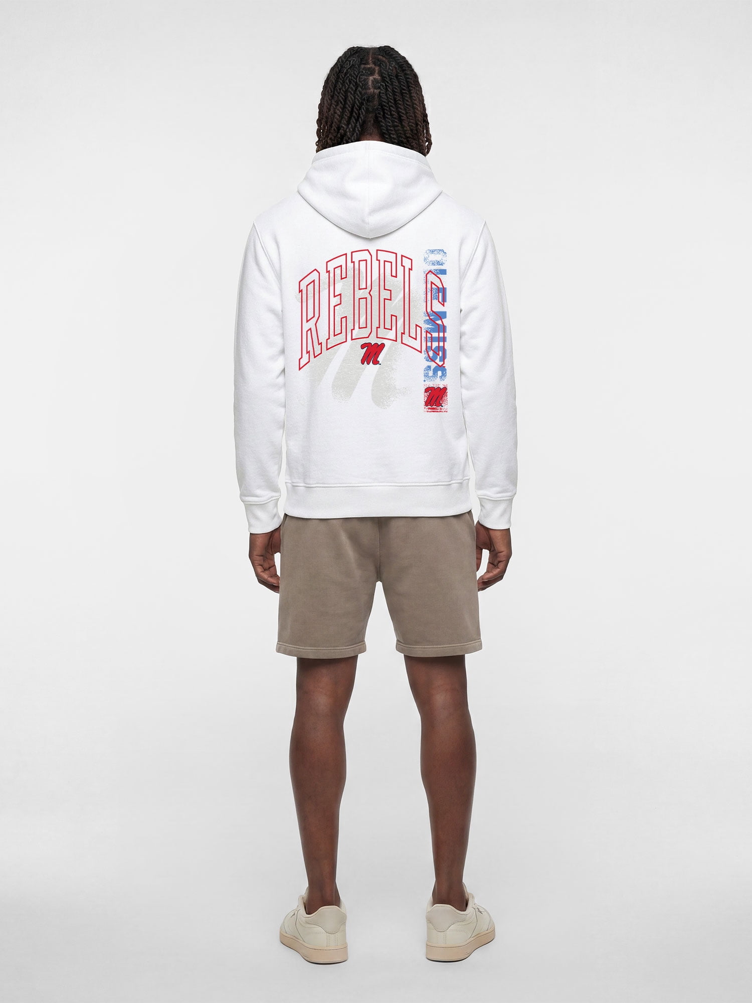 Ole Miss Rebels Reebok Mens White Hooded Sweatshirt