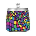 thumbnail image 7 of Yayeee Ashtray with Lid for Cigarette Smokeless Stainless Steel Home Ash Holder, Colorful Psychedelic, 7 of 7