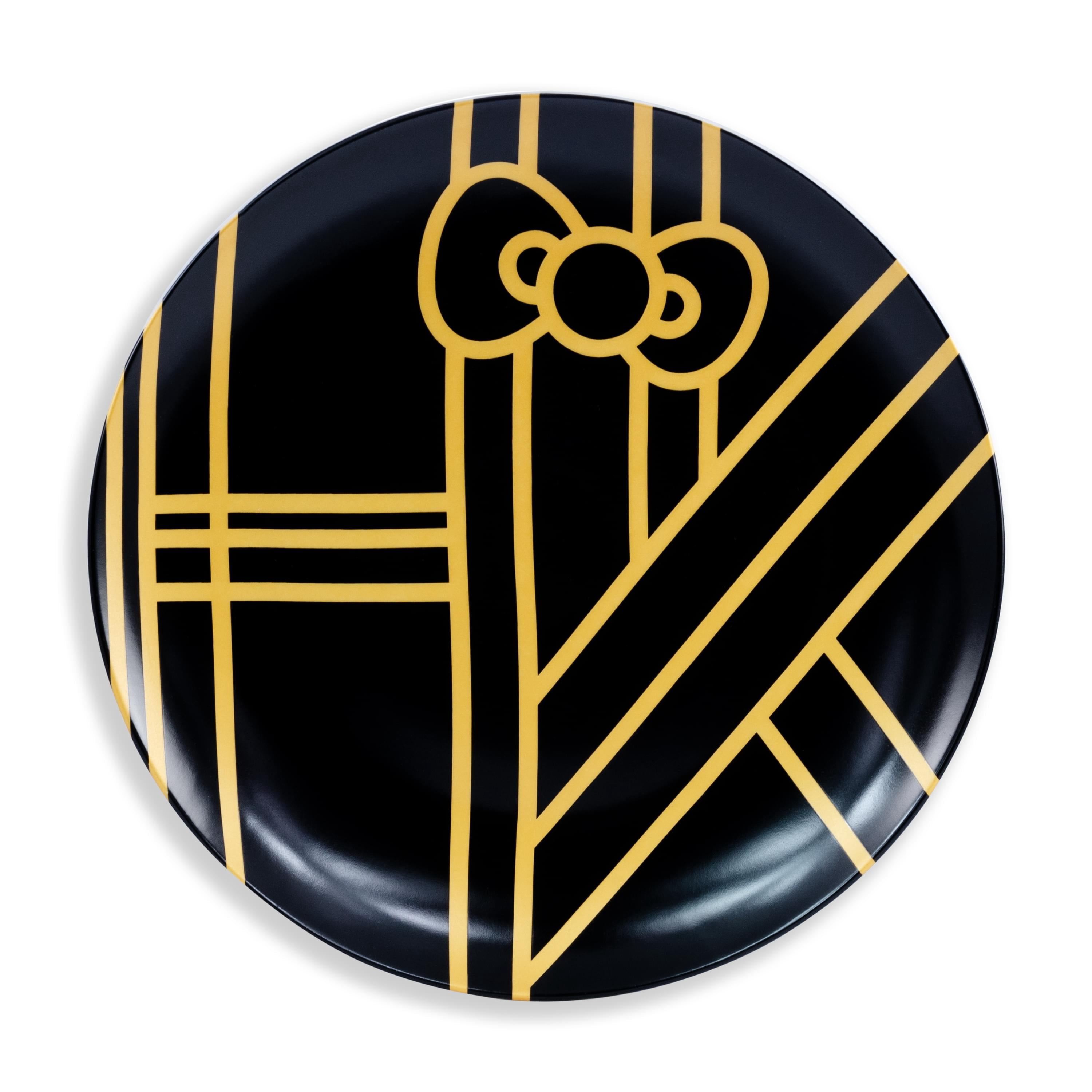 Hello Kitty Panache Black & Gold 4 Piece Side Plate Set