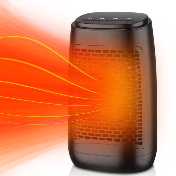 Portable Electric Space Heater 750W/1200W Safe and Quiet Ceramic Heater  Fan, 2 Modes Heat Up 200 Square Feet for Indoor Use, Black - Walmart.com