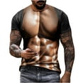 thumbnail image 2 of ALLLIST Workout Tops for Men Short Sleeve Crew Neck Black Muscle T-Shirts Gift Loose Printed Graphic Polo T Shirts for Men, 2 of 6