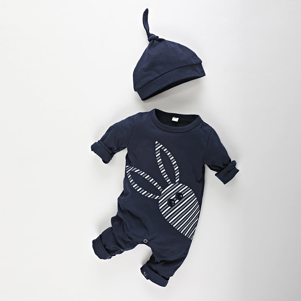 Newborn Bodysuit Baby Boy Clothes Long Sleeve Printed Romper Outfit