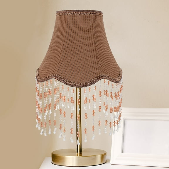 LOLIPPYY Large Unique Lamp Shades with Tassels Fabric Lampshade for Vintage Decor