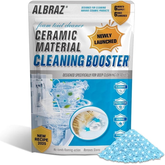 Foaming Toilet Cleaner, Self-Activating Powder, Fights Stains, Limescale and Mineral-Buildup, Deep Cleaning, 1 Count