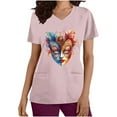 thumbnail image 2 of lcziwo Mardi Gras Scrubs for Women 2025 Spring Summer Short Sleeve T Shirts Nurse Medical Uniforms Casual V Neck Scrub Tops Shirts Pink XXL Gifts for Mom, 2 of 6